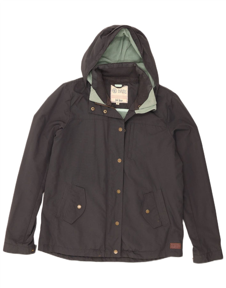 Giacca a vento con cappuccio da donna Fat Face UK 12 Nylon grigio medio