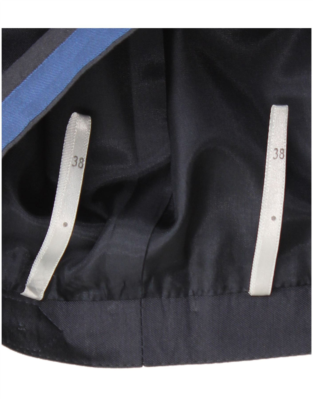 Gonna a trapezio a vita alta da donna VINTAGE EU 38 medio W28 blu navy