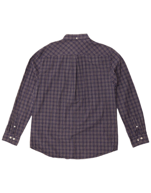 Camicia da uomo Ben Sherman Large in cotone a quadri blu navy