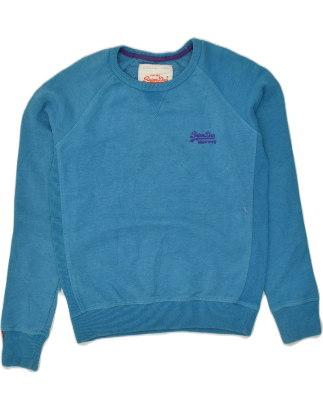 SUPERDRY Womens Sweatshirt Jumper UK 4 XS Blue Cotton | Vintage Superdry | Thrift | Second-Hand Superdry | Used Clothing | Messina Hembry 