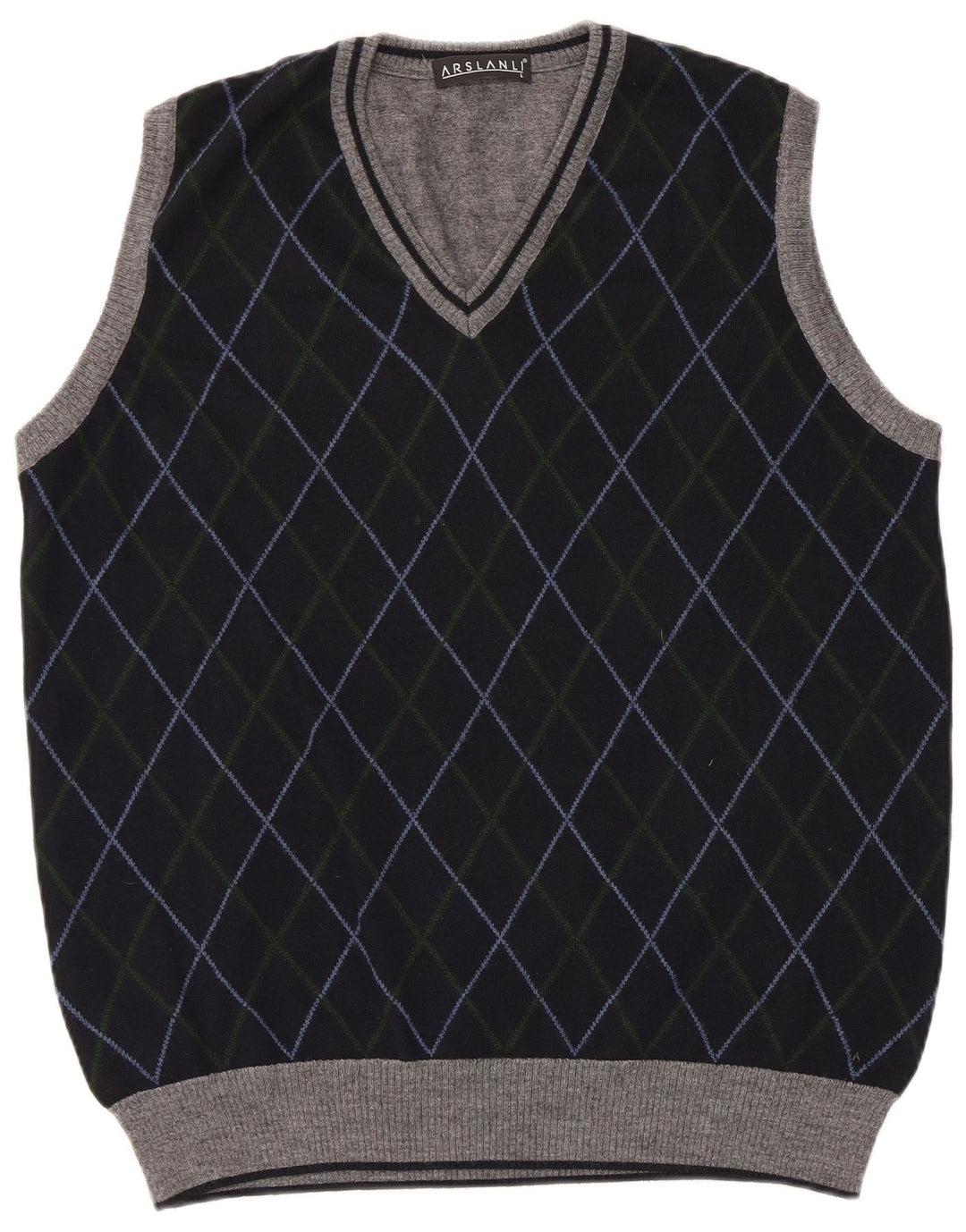 Canotta da uomo Arslanli Canotta grande blu navy a rombi/lana diamante