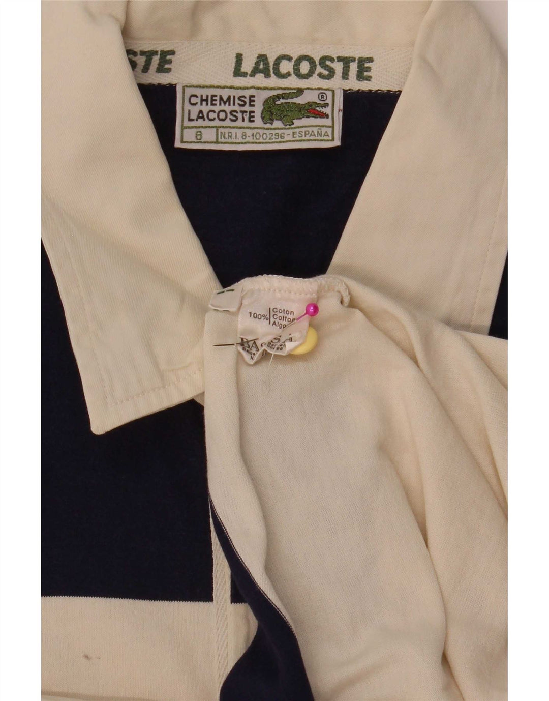 Polo da uomo Lacoste taglia 8 3XL cotone a righe multicolore