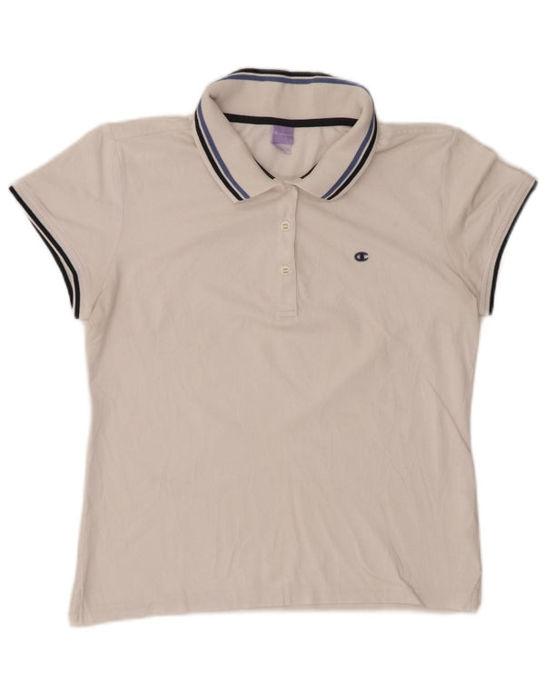Polo Champion da donna Heritage Fit UK 14 grande bianca