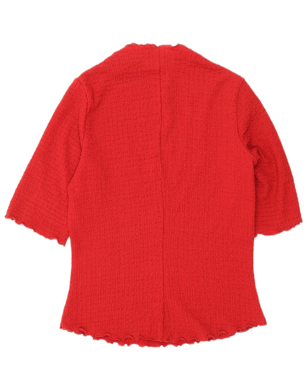 E ALTRE STORIE Top da donna manica 3/4 UK 10 piccolo poliestere rosso