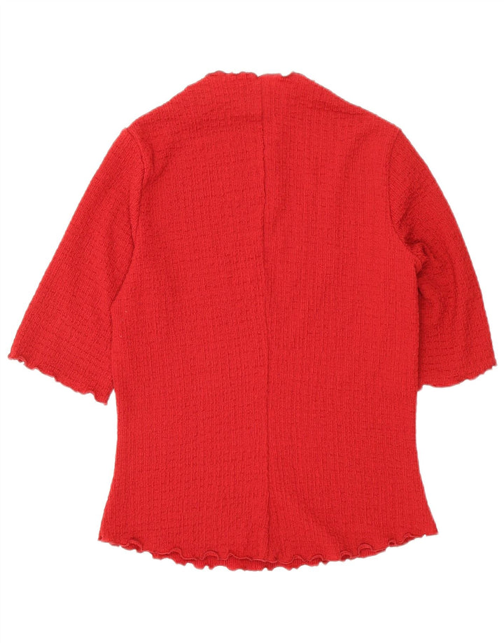 E ALTRE STORIE Top da donna manica 3/4 UK 10 piccolo poliestere rosso
