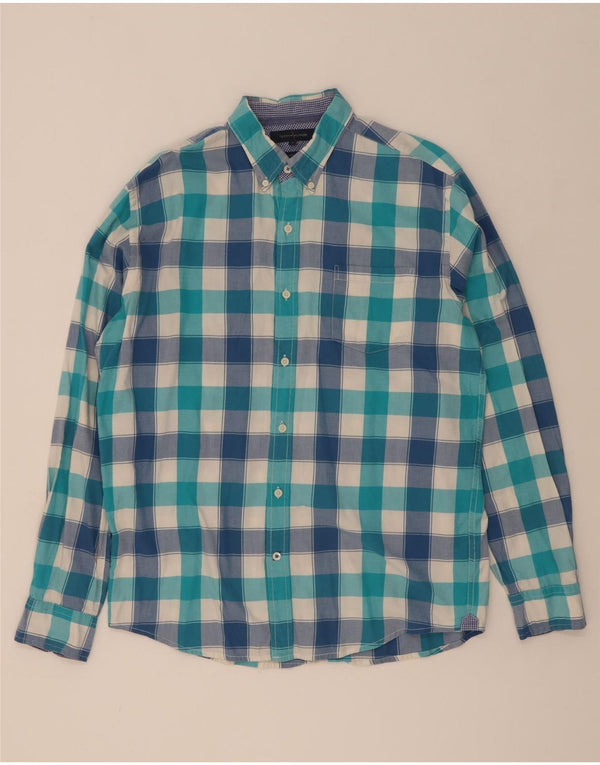 Tommy Hilfiger Camicia da uomo vintage fit in cotone a quadri blu grande