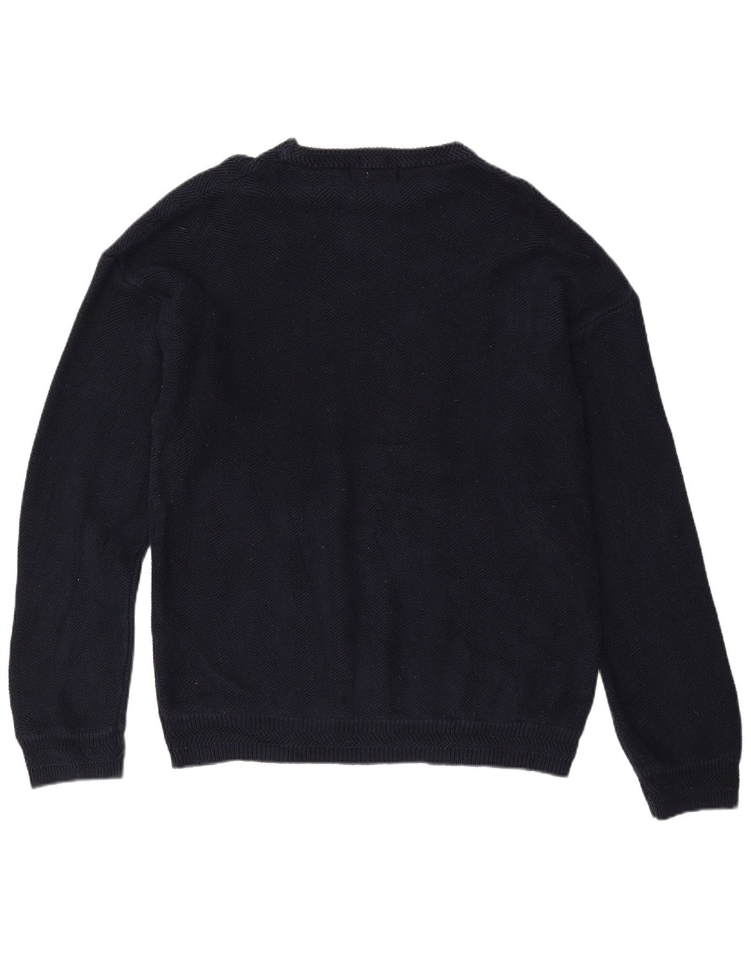 CHAPS RALPH LAUREN Maglione da uomo con scollo a barca XL Blu navy a spina di pesce