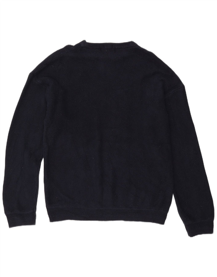 CHAPS RALPH LAUREN Maglione da uomo con scollo a barca XL Blu navy a spina di pesce