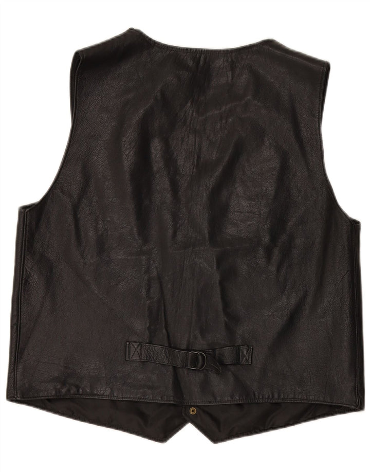Gilet in pelle da uomo VINTAGE XL Nero