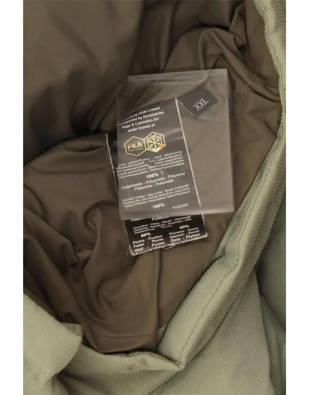 Giacca imbottita con cappuccio Fila da uomo UK 44 2XL Verde poliammide