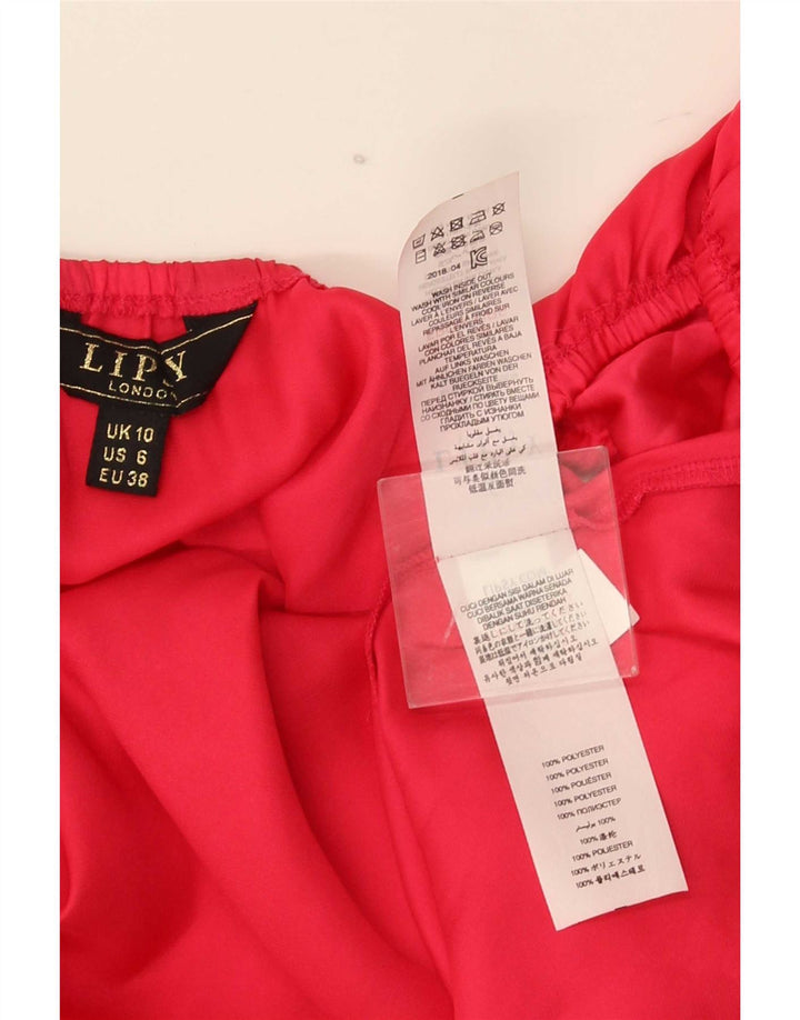 Top da donna con spalle scoperte Lipsy UK 10 piccolo poliestere rosso