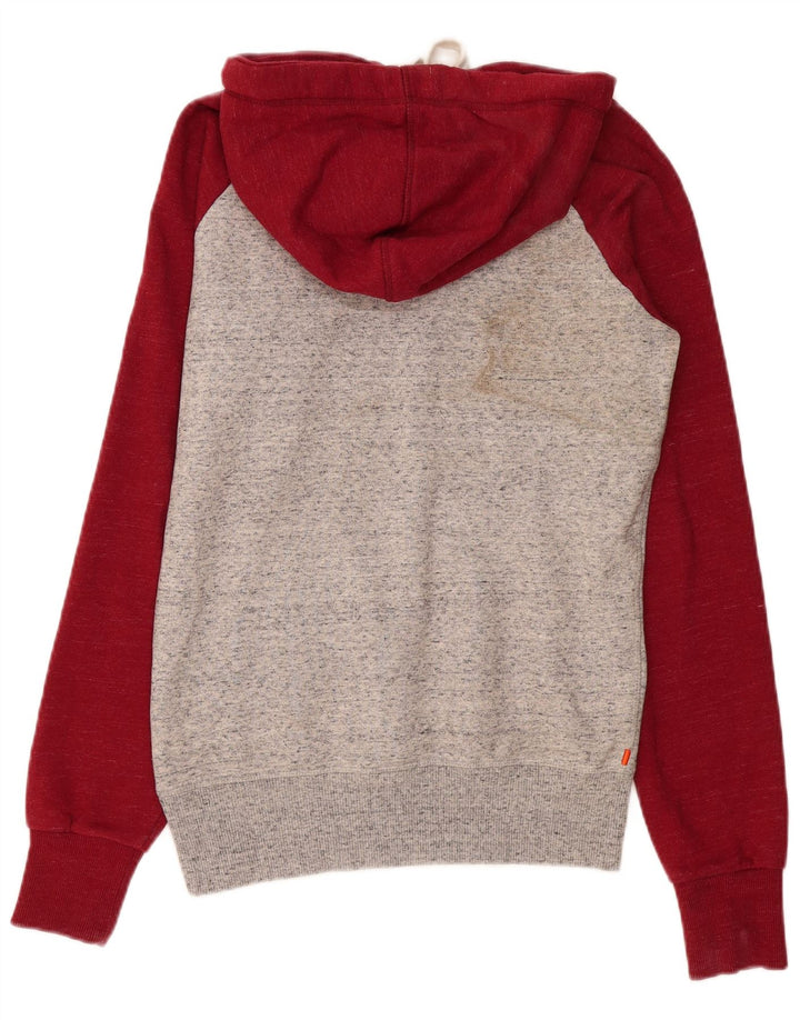 Felpa con cappuccio grafica da uomo Superdry Small in cotone color block grigio