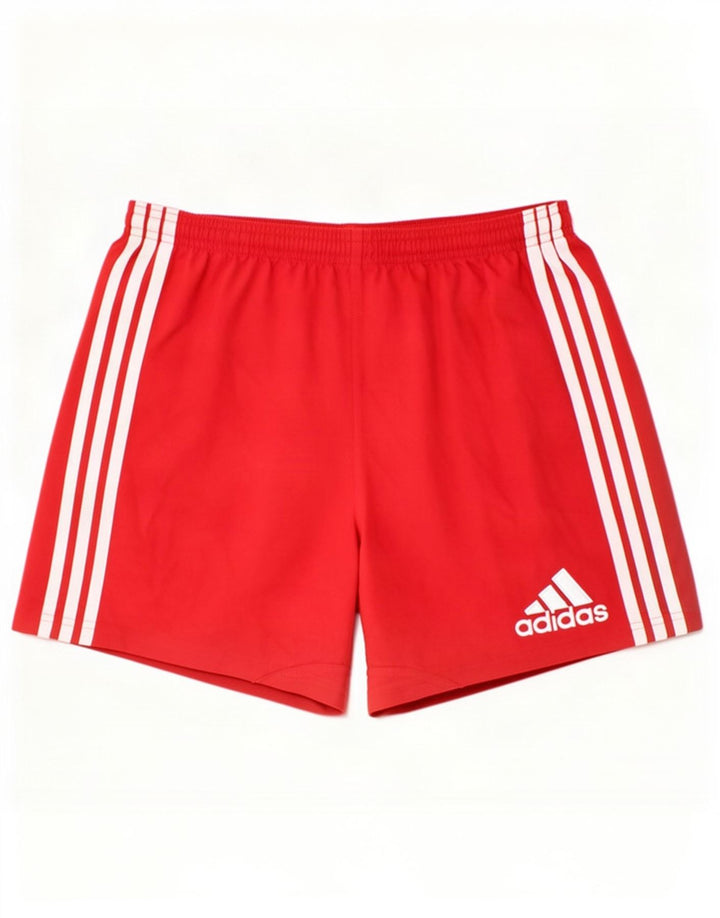 Pantaloncini sportivi Adidas Climacool da ragazzo 15-16 anni in poliestere rosso