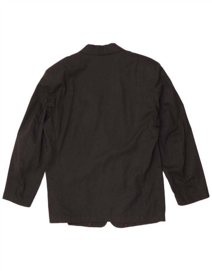 Giacca blazer da uomo a 2 bottoni Wampum UK 40 grande viscosa nera