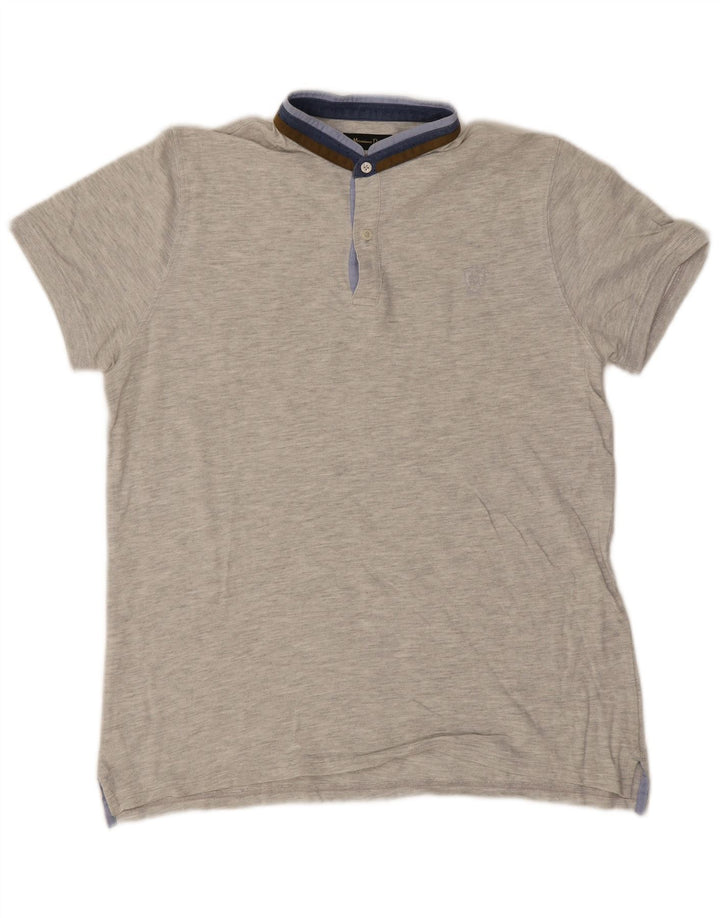 Polo da uomo Massimo Dutti a righe grandi grigie