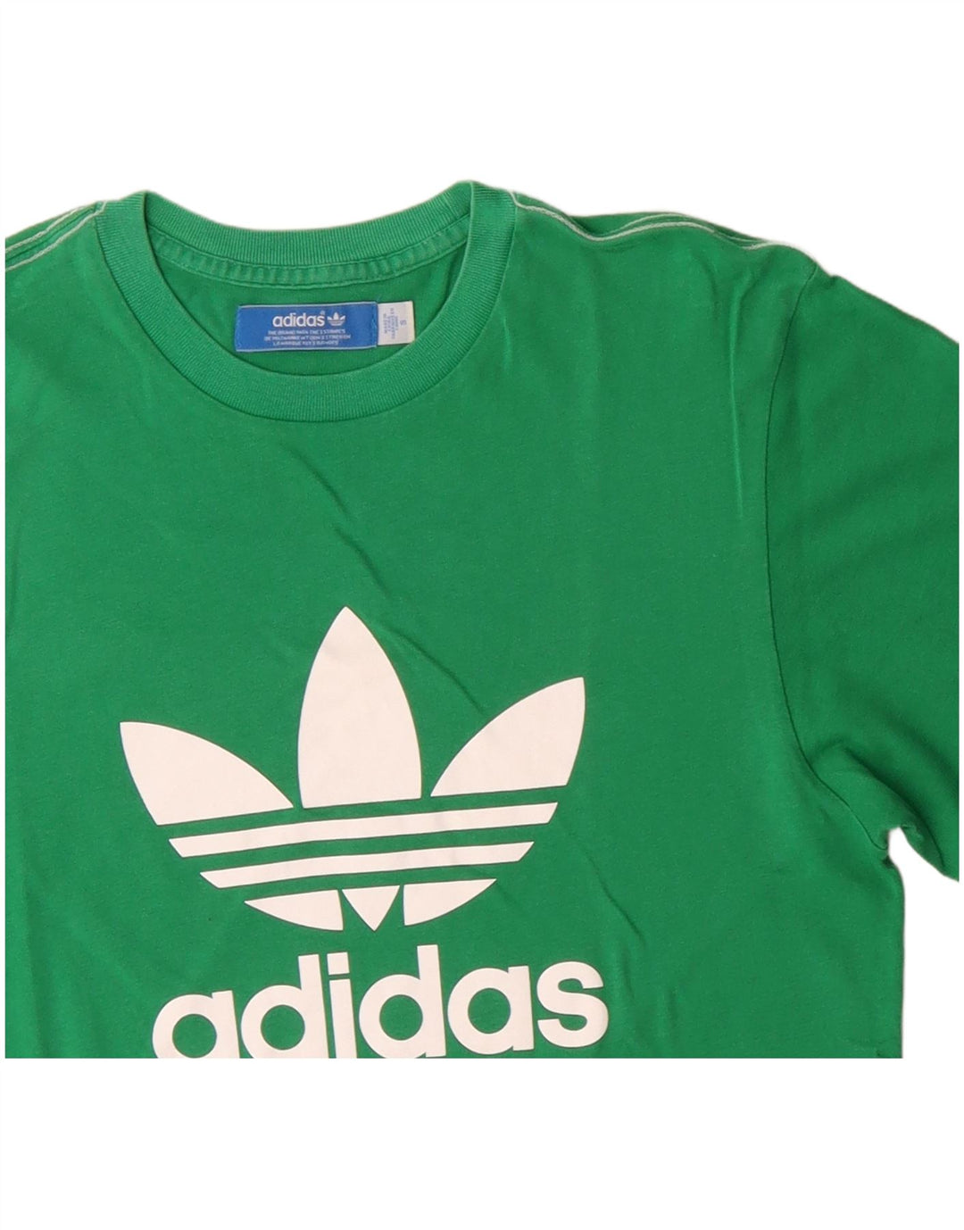 T-shirt grafica da uomo Adidas Top piccola in cotone verde