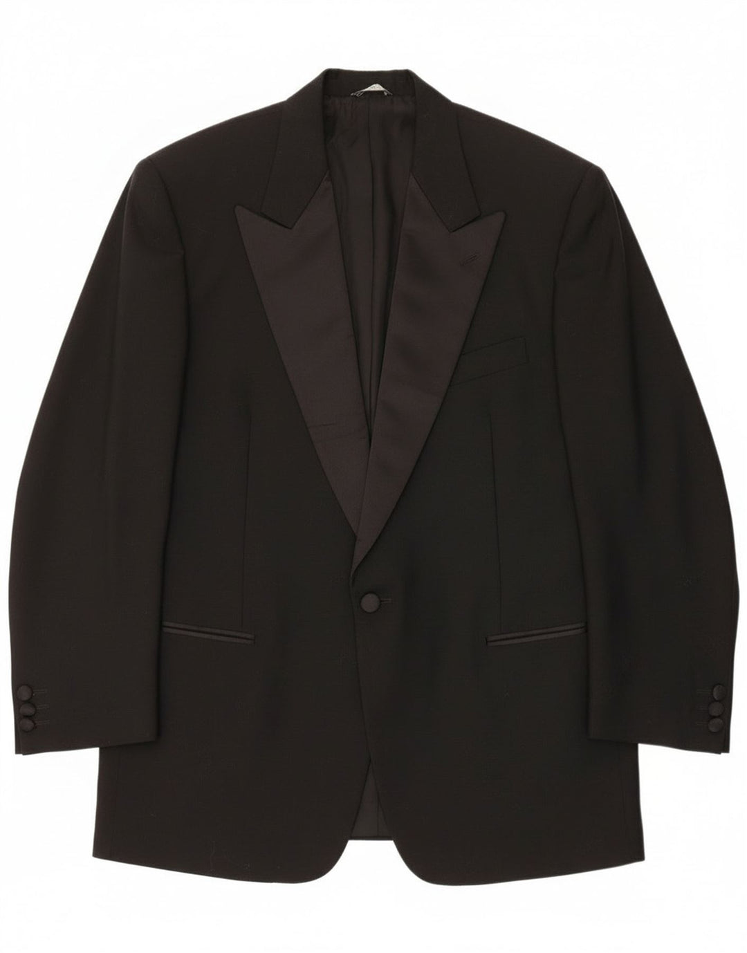 Giacca blazer da uomo a 1 bottone Mario Zegna IT 50 Large nera in lana color block