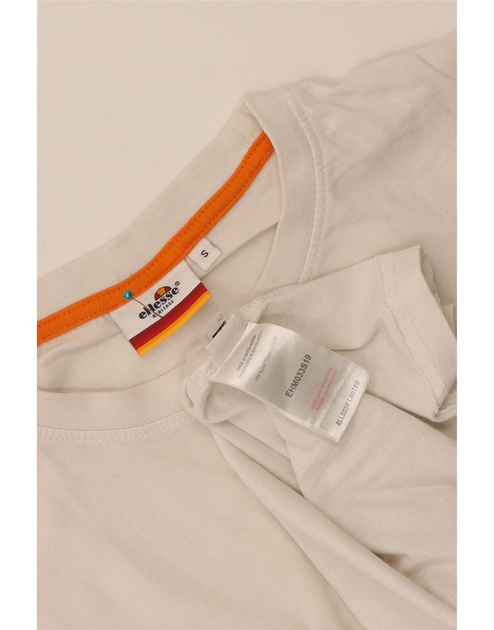 T-shirt grafica da uomo Ellesse Heritage Top piccola in cotone bianco