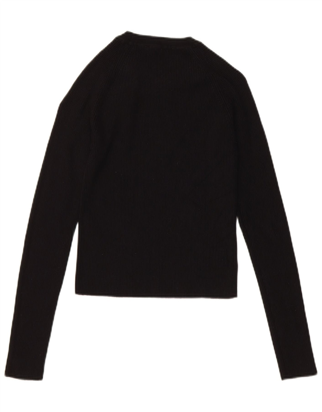 Top corto da donna Zara a maniche lunghe UK 14 grande viscosa nera
