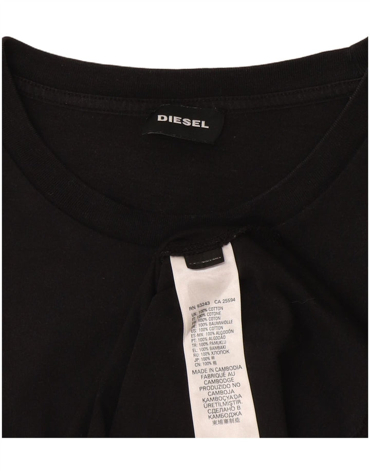 T-shirt grafica da uomo Diesel Top grande in cotone nero