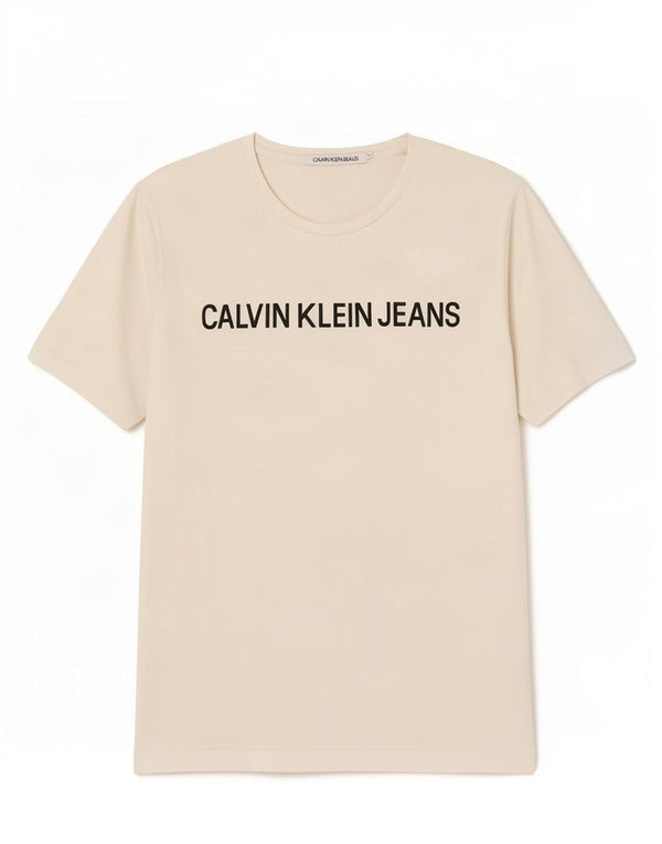 Calvin Klein Jeans T-shirt grafica da uomo Top grande in cotone bianco