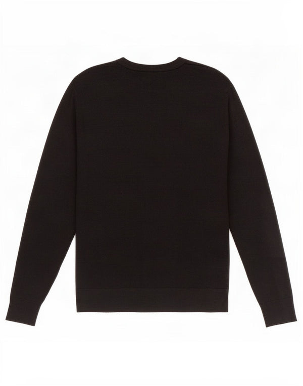 Maglione da uomo Marks & Spencer con scollo a barca, acrilico nero medio