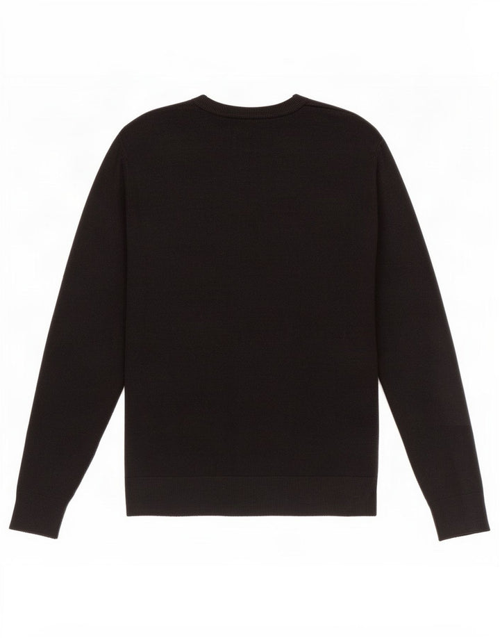 Maglione da uomo Marks & Spencer con scollo a barca, acrilico nero medio