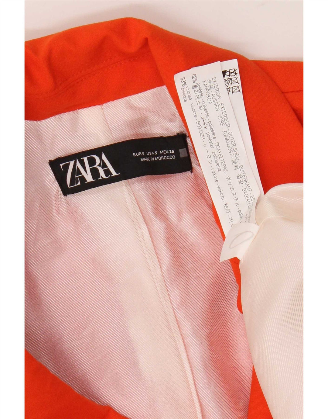 Gilet lungo da donna Zara UK 10 piccolo poliestere arancione