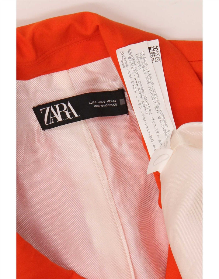 Gilet lungo da donna Zara UK 10 piccolo poliestere arancione