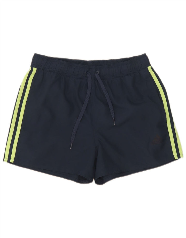 Pantaloncini sportivi da donna Adidas UK 10 Small blu navy in poliestere