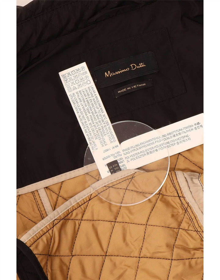 Giacca trapuntata da donna Massimo Dutti UK 14 poliestere nero medio