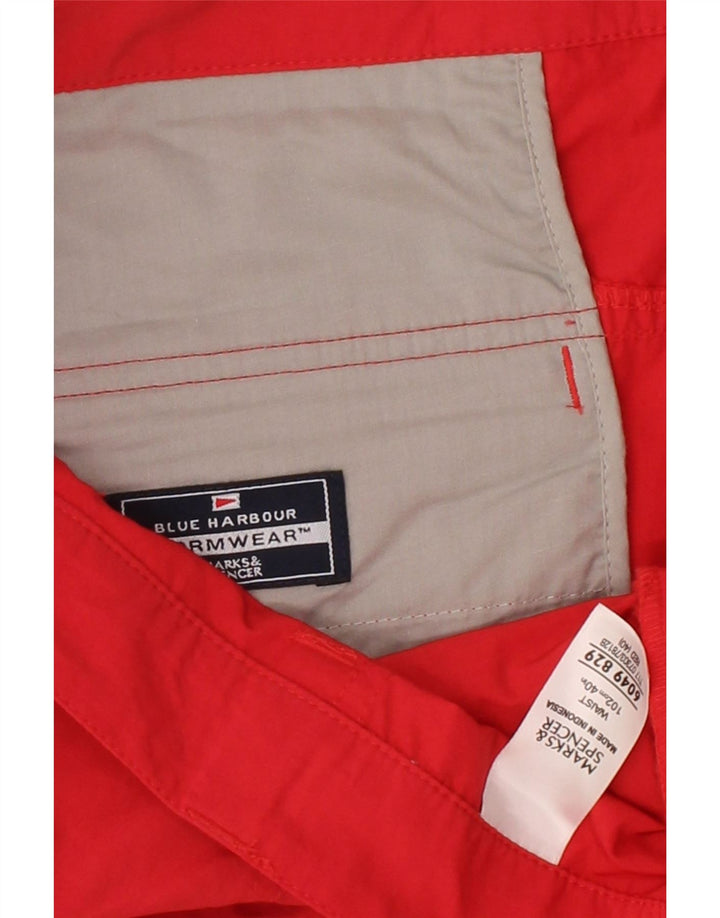 MARKS & SPENCER Mens Cargo Shorts W40 XL Red Polyamide Vintage Marks & Spencer and Second-Hand Marks & Spencer from Messina Hembry 