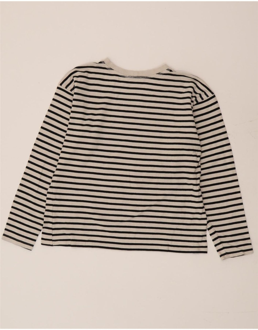 Top Zara da donna a maniche lunghe UK 14 cotone a righe bianche medie