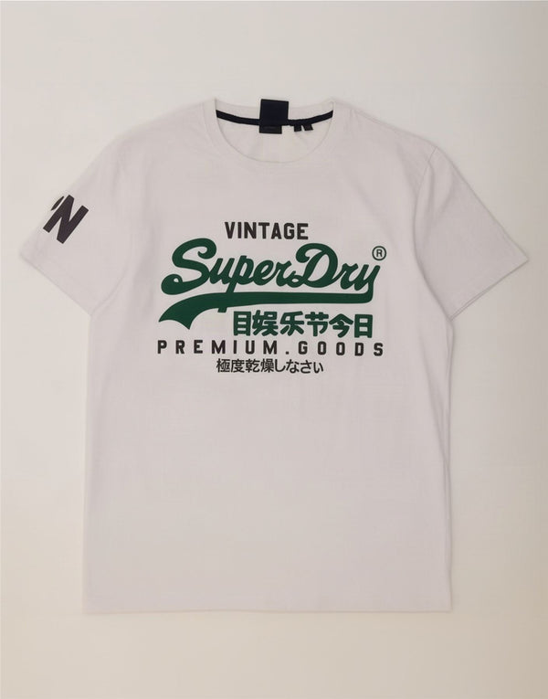 Superdry Mens Graphic T-Shirt Top XL White Cotton