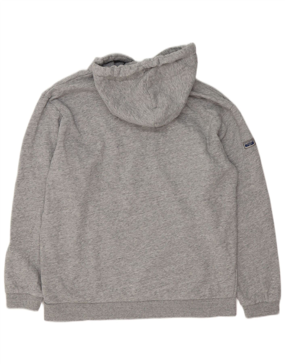 Maglione con cappuccio grafico da uomo Superdry in cotone chiazzato grigio medio