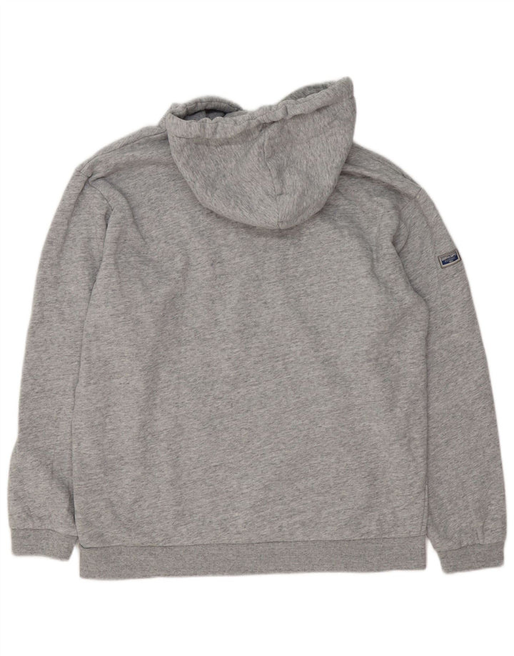 Maglione con cappuccio grafico da uomo Superdry in cotone chiazzato grigio medio