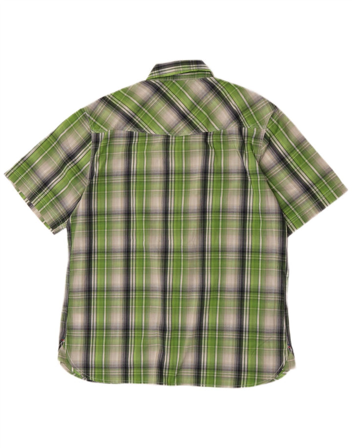 Camicia a maniche corte da uomo Berghaus a quadri verdi grandi in poliestere