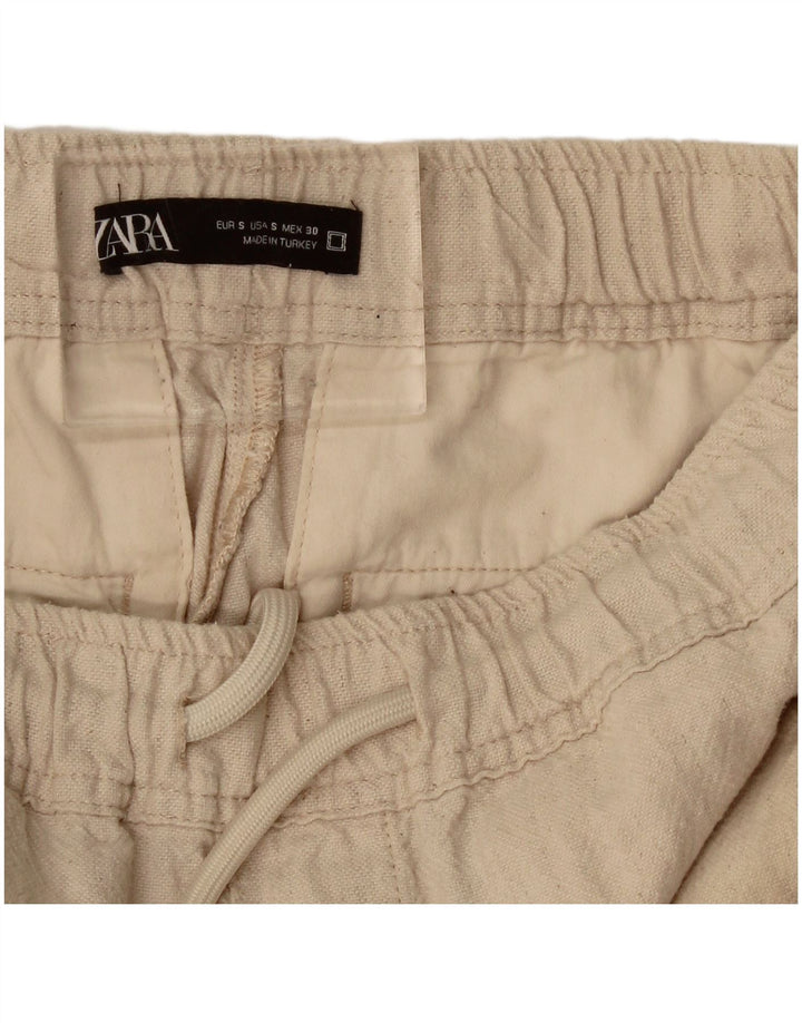 Pantaloni cargo da jogging corti Zara da donna piccoli W30 L25 bianco sporco