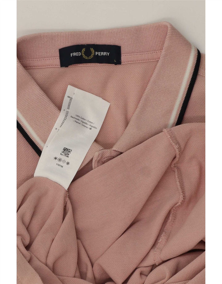 Polo da uomo Fred Perry in cotone a righe grandi rosa