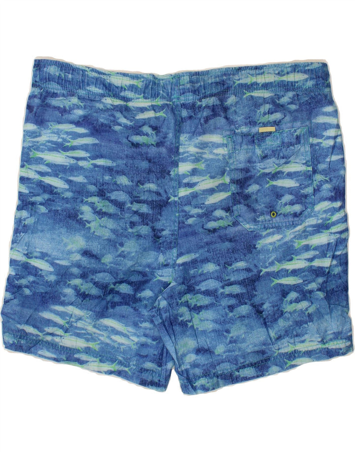 NAUTICA Mens Abstract Pattern Swimming Shorts Medium Blue Polyester Vintage Nautica and Second-Hand Nautica from Messina Hembry 