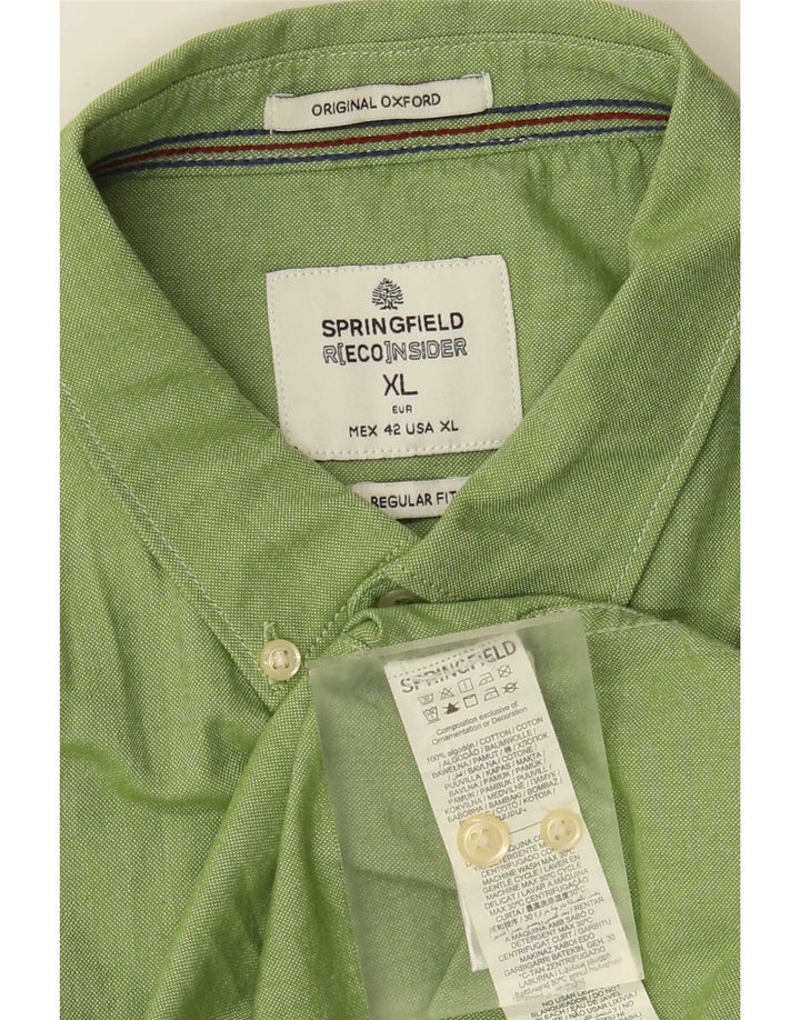 Camicia Springfield da uomo vestibilità regolare XL cotone verde
