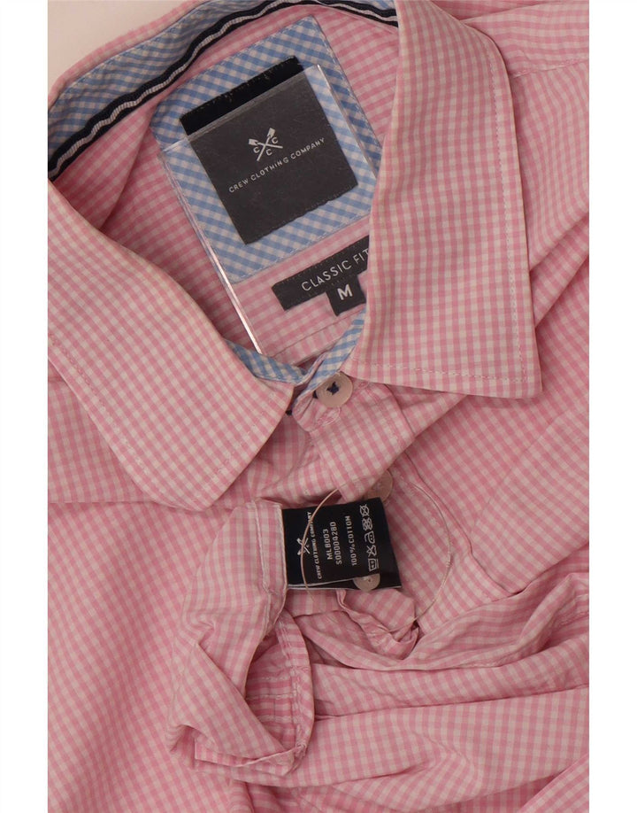 Crew Clothing Camicia da uomo dal taglio classico in cotone a quadretti rosa medio