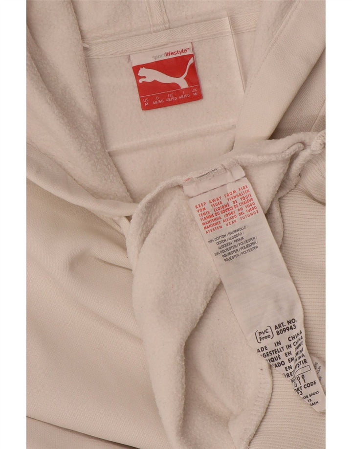 Felpa con cappuccio da uomo PUMA in cotone bianco medio