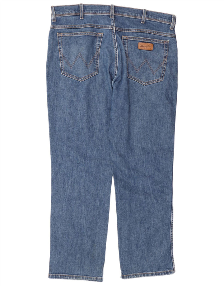 Jeans dritti da uomo Wrangler vestibilità regolare W36 L30 cotone blu