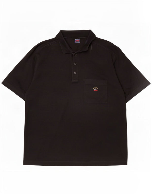 Polo da yachting da uomo Paul & Shark XL in cotone nero