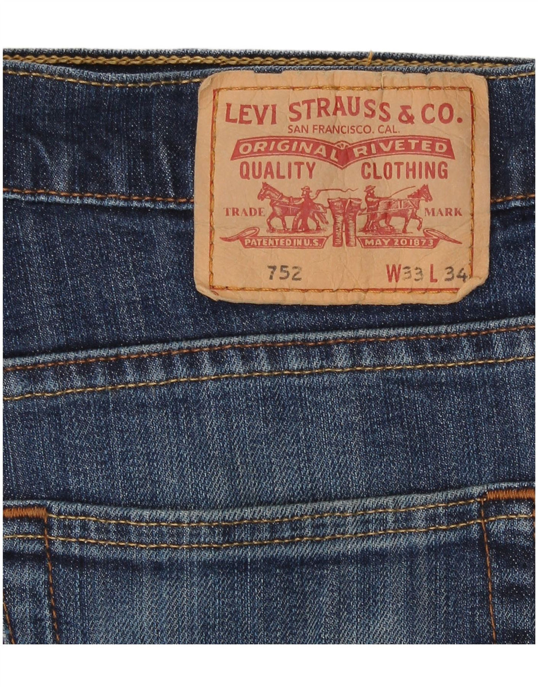 Levi's Donna 752 Jeans dritti W33 L31 Cotone blu
