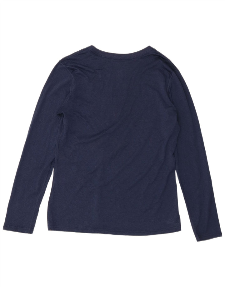 Top grafico Nike da uomo a maniche lunghe, colore blu navy medio