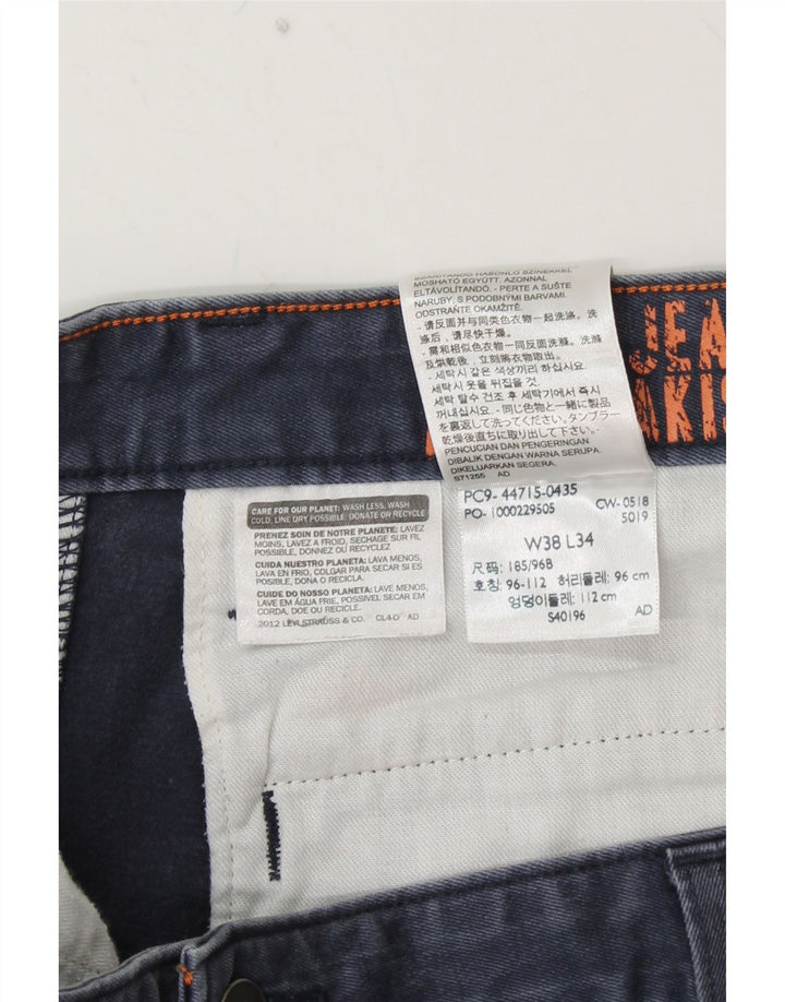 DOCKERS Pantaloni chino dritti da uomo W38 L30 cotone blu navy