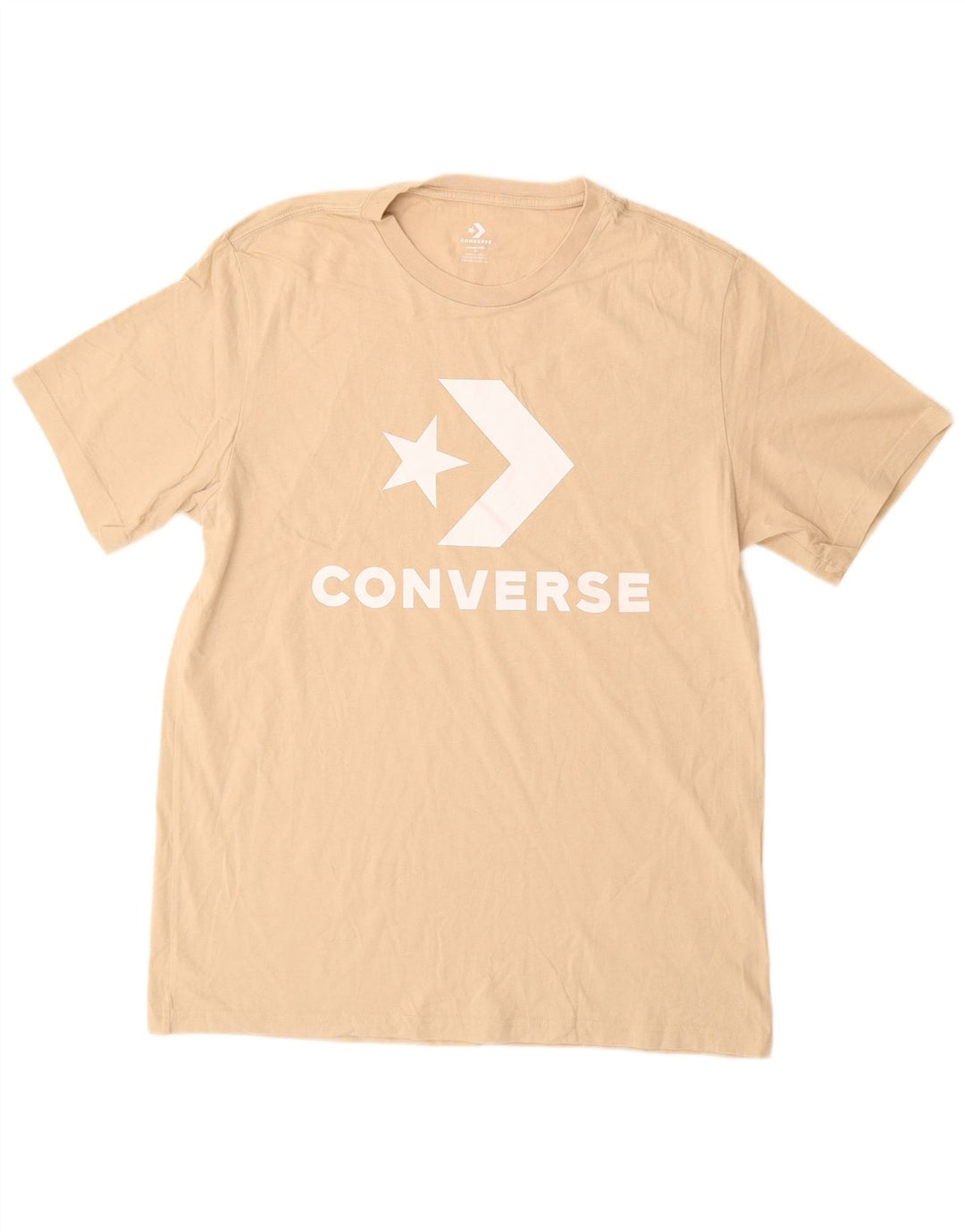 T-shirt grafica da uomo Converse Top in cotone beige medio