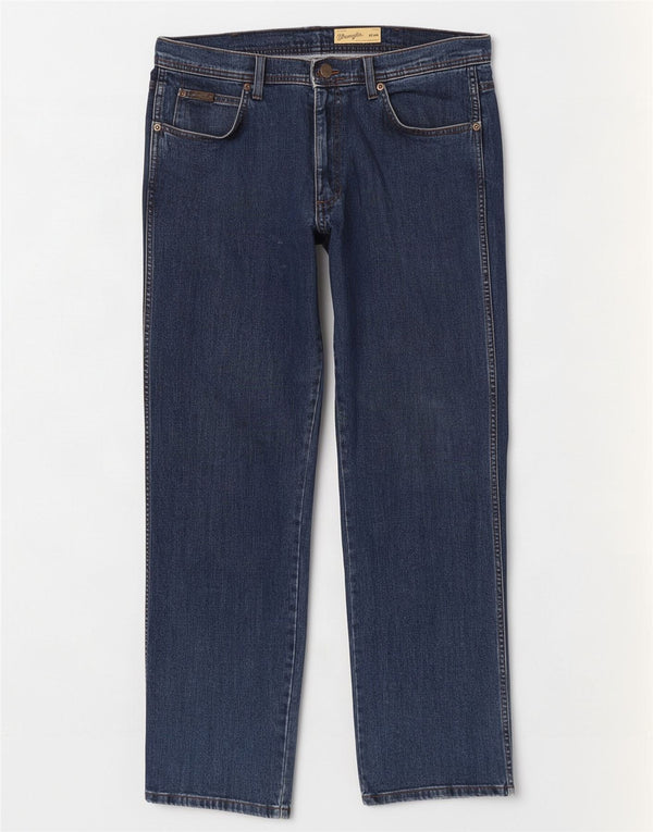 Jeans dritti da uomo Wrangler Utah W38 L32 cotone blu